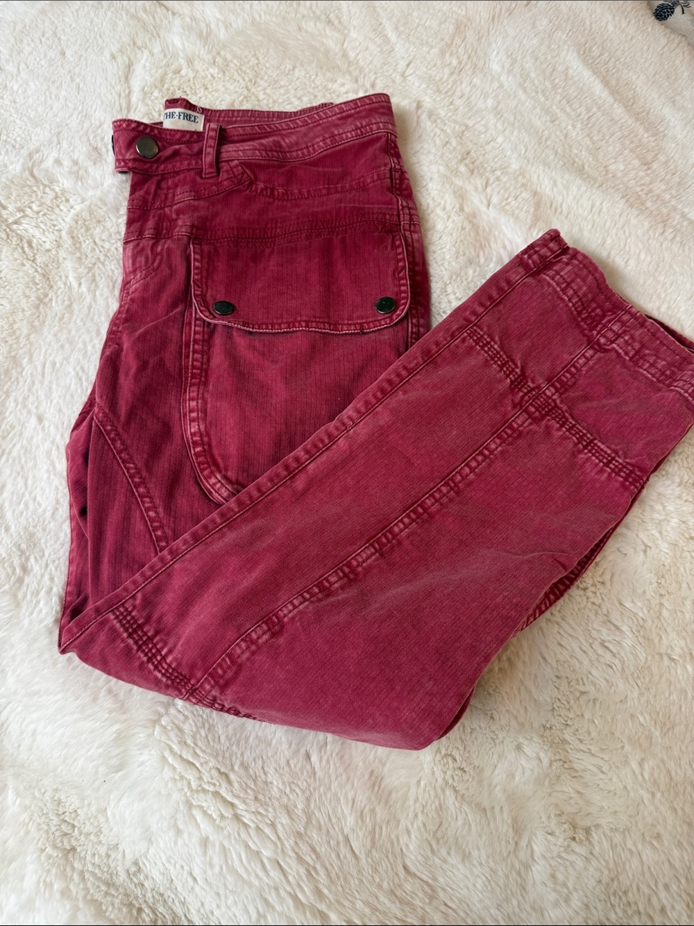 Free People Raspberry Straight-Leg Utility Jeans - Picture 7 of 7